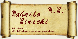 Mahailo Miricki vizit kartica